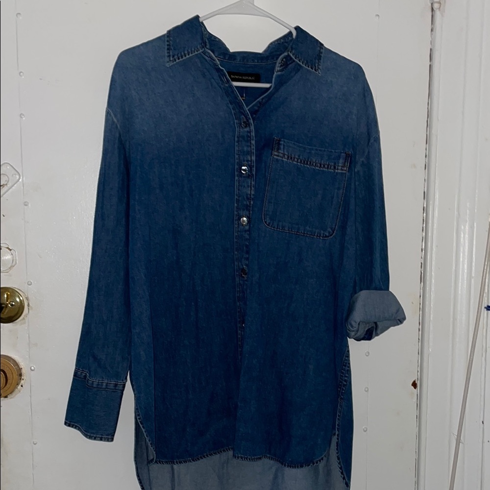 Blue Denim Button-Up Shirt